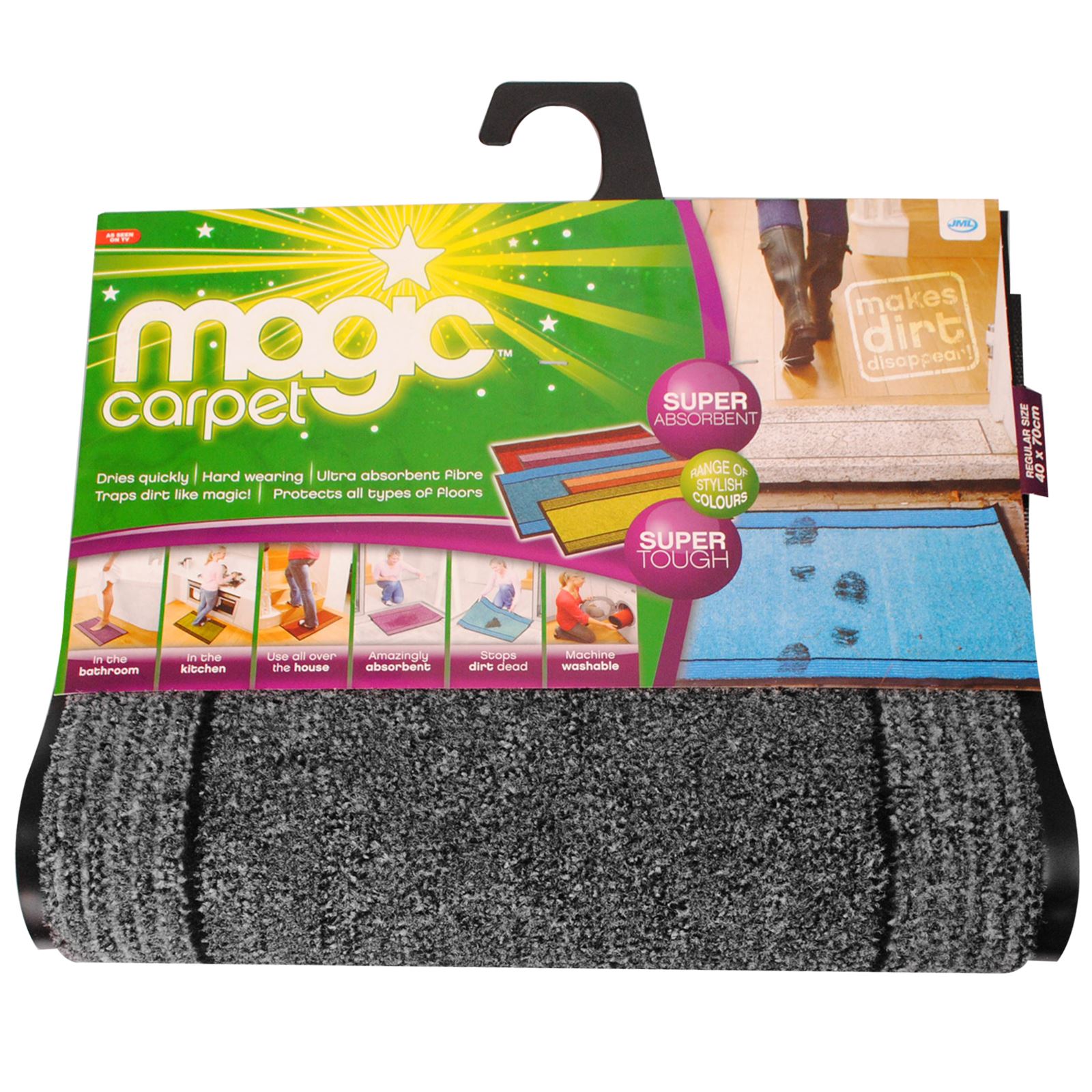 JML Magic Carpet Small 40cm x 70cm Absorbent Bath Bathroom Kitchen Car