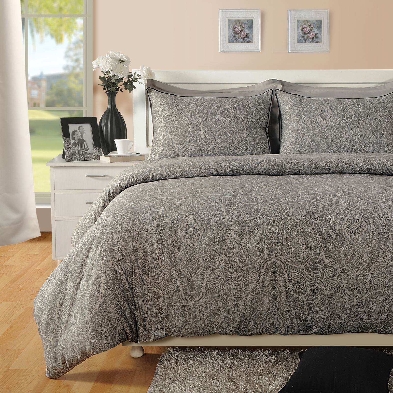 400TC Luxury Cotton Rich Paisley Printed Duvet Cover Pillowcases