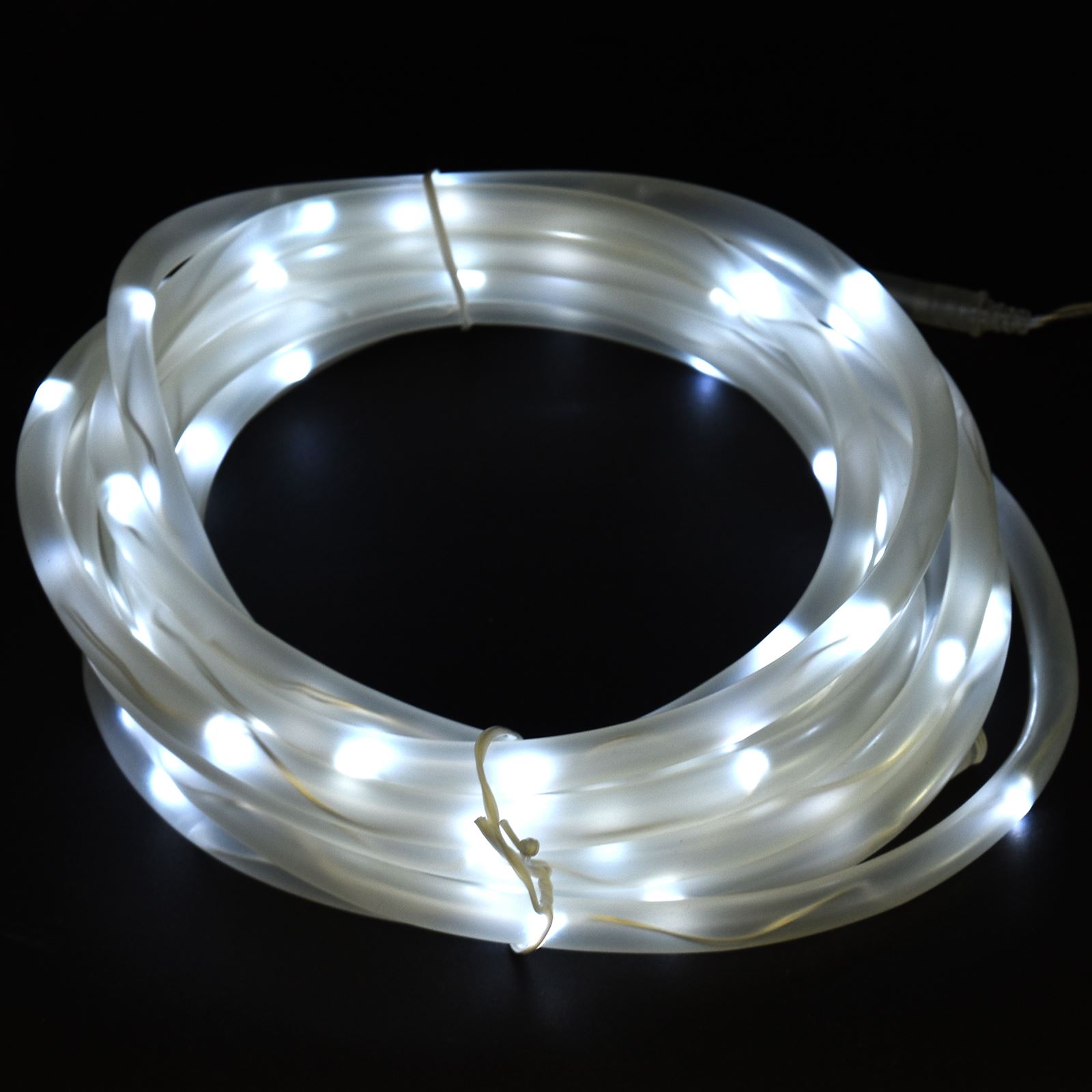 50 Bright White LED Solar String Rope 5M Tube Light Outdoor Garden