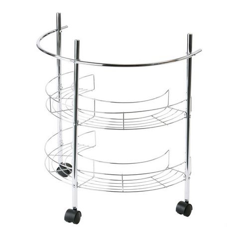 2 Tier Chrome Under Basin Bathroom Sink Storage Shelf