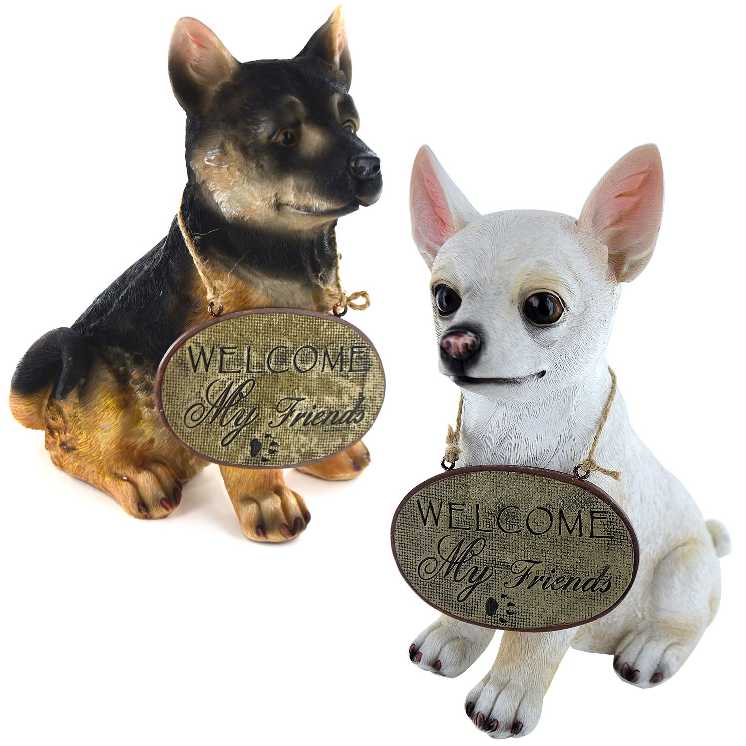 Sign Dog Ornament Outdoor Indoor Statue Garden Feature Puppy