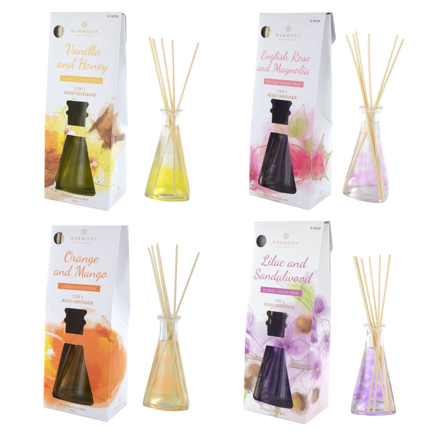 50ml Reed Diffuser Set Room Air Freshener Fragrances Home Office