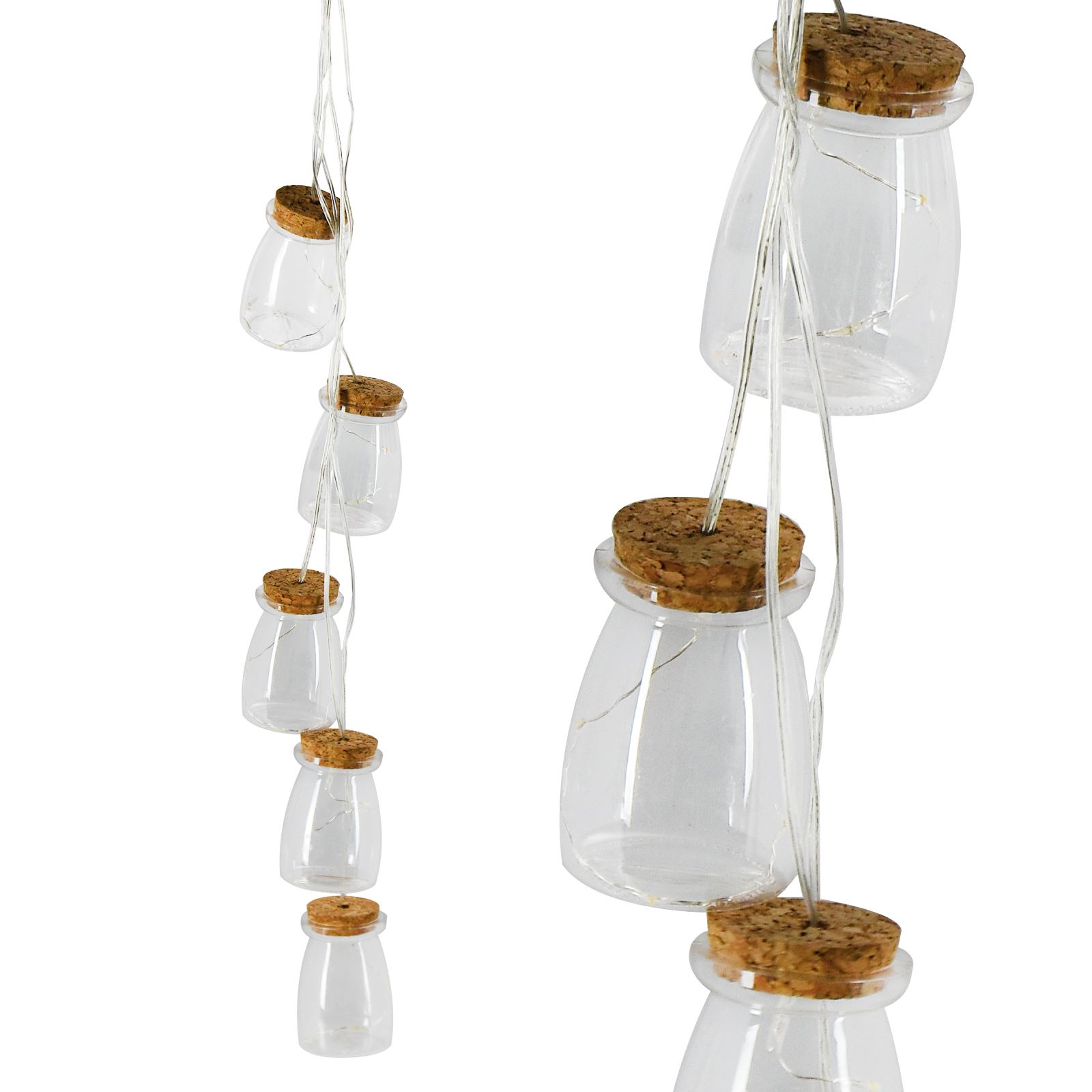 Set Of 5 Vintage Mini Bottle Jar Indoor String Lights 15 Warm White LED Bulbs eBay