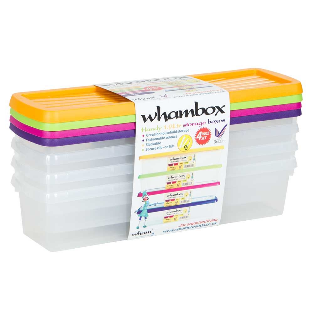 Wham Storage Box Clip Lid Nest Clear Space Save Container Assorted