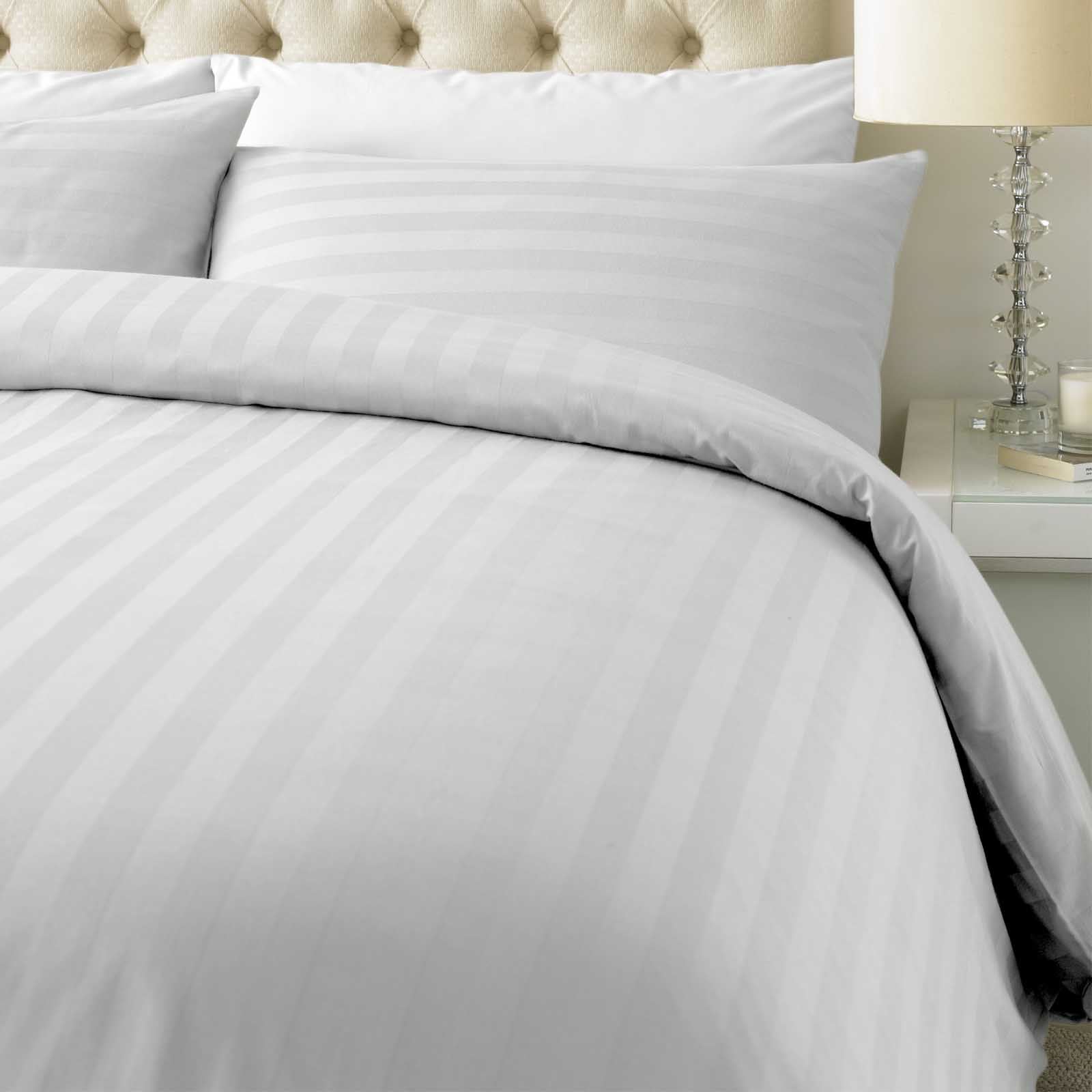 Luxury 800 Thread Count Cotton Rich Satin Stripe Duvet Cover With Luxury 800 Thread Count Cotton Rich Satin Stripe