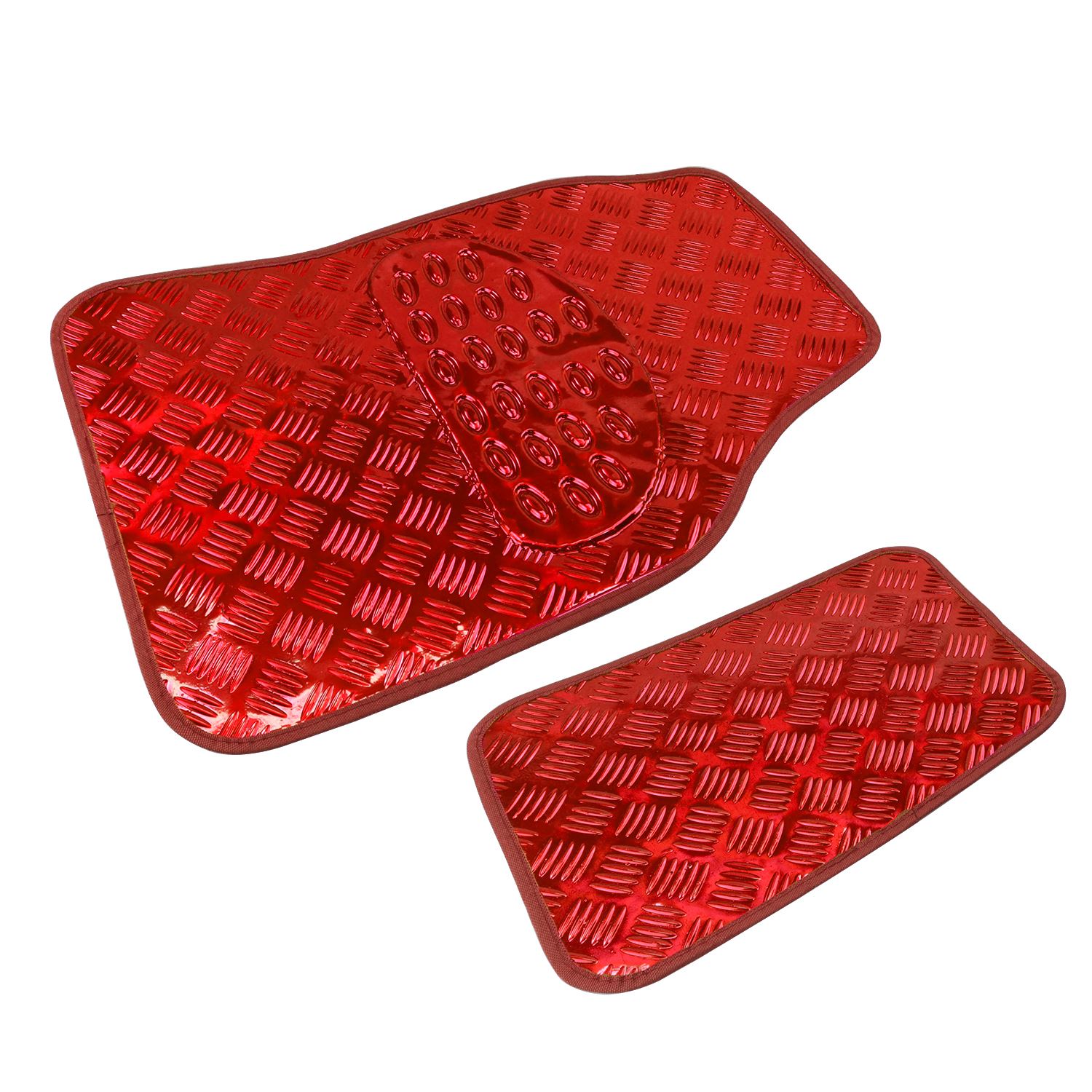 4PC Universal Metallic Effect Checker Plate Car Floor Mats Mat Set eBay