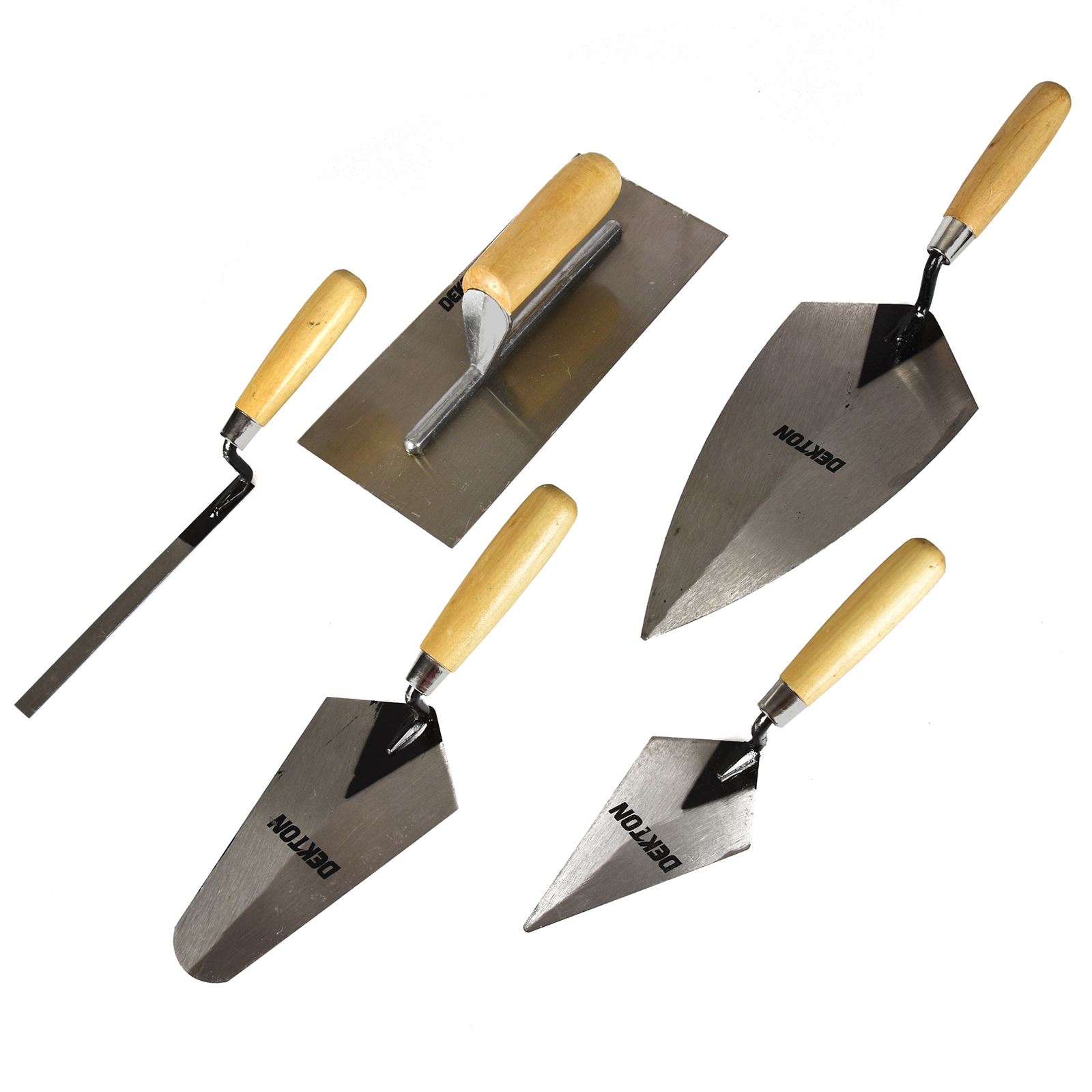 5pc Tradesman Steel Trowel Set Plastering Pointing Builders Brick