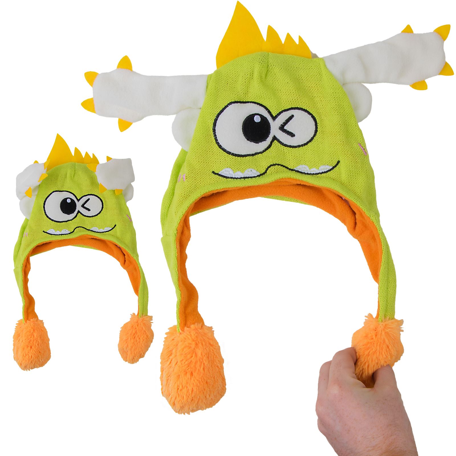 Kids Novelty Squeeze And Move Flappy Hats Childrens Winter Warmer