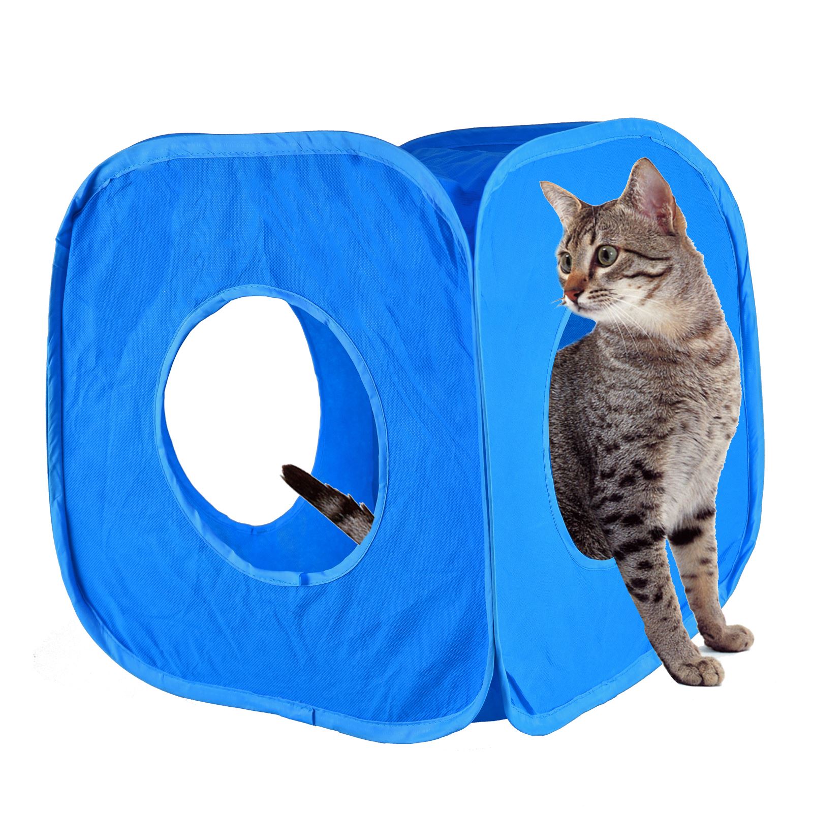 Pop Up Small Pets Cat Kitten Play Cube Tunnel Fun Folds Away Indoor