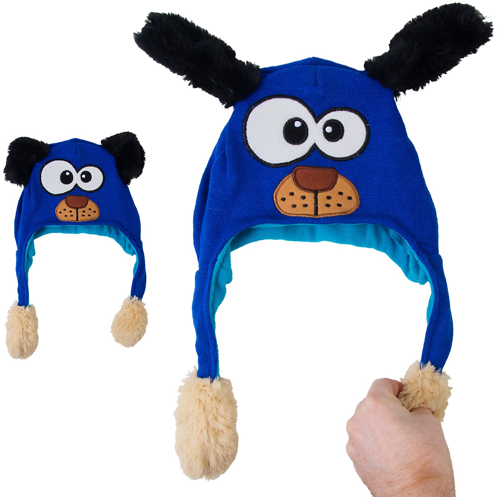 Children's Novelty Character Flappy Hats Squeeze And Move Kids Winter