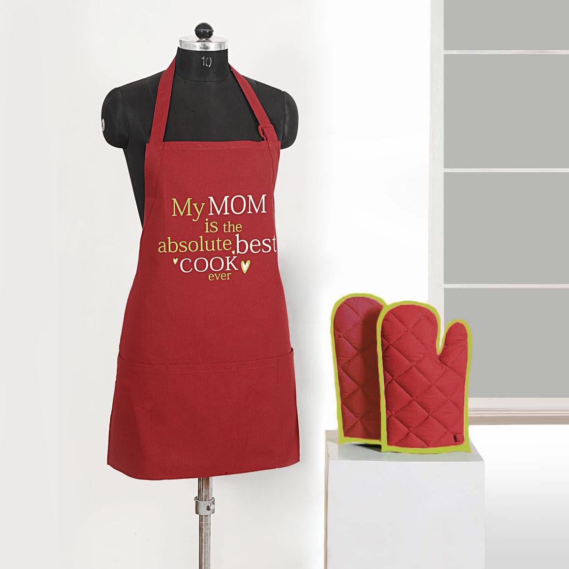 Novelty Chefs Kitchen Cooking Apron Oven Gloves Set Crafts Baking