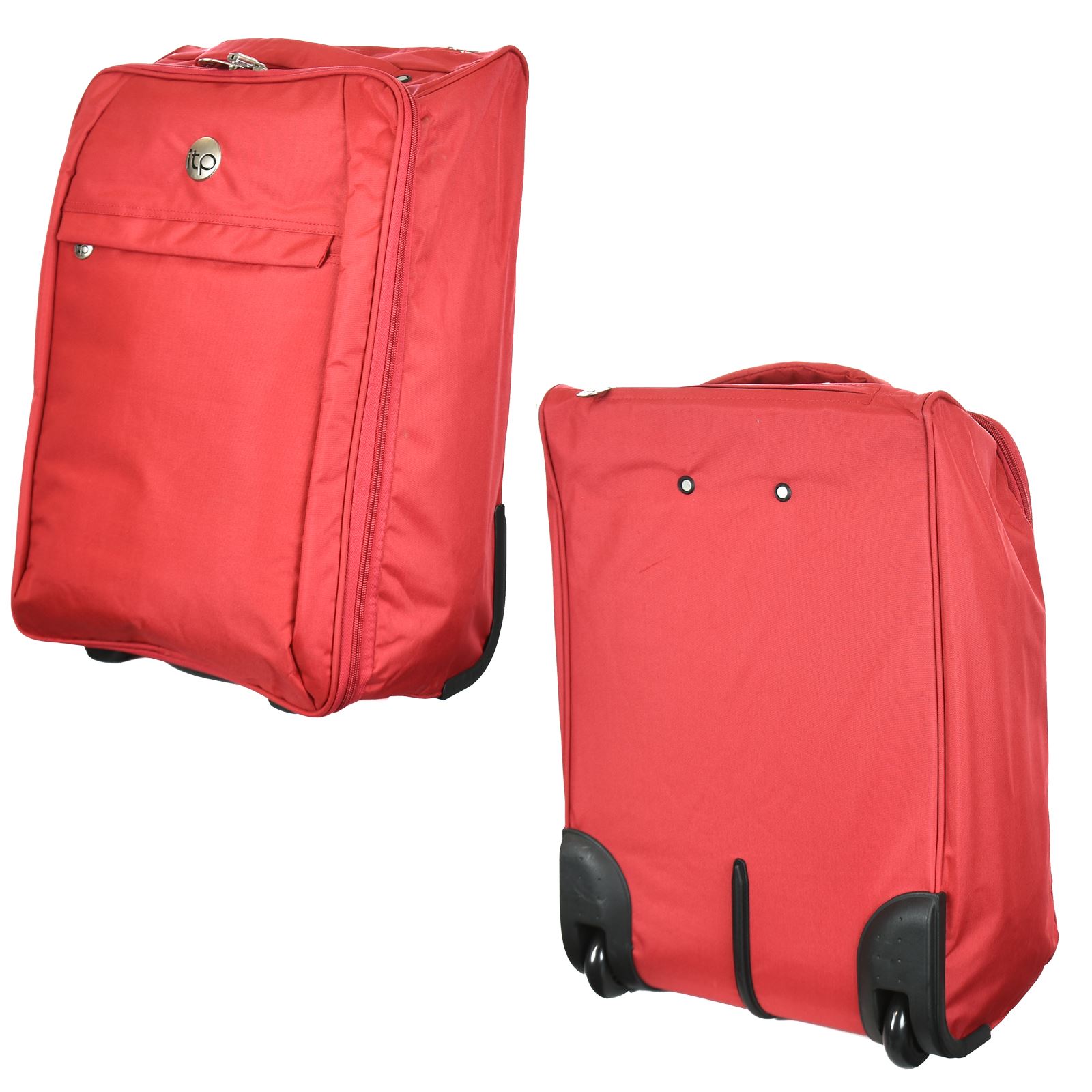 New Hand Luggage Wheeled Trolley Airline Cabin Flight Zip Bag Carry On Suitcase eBay