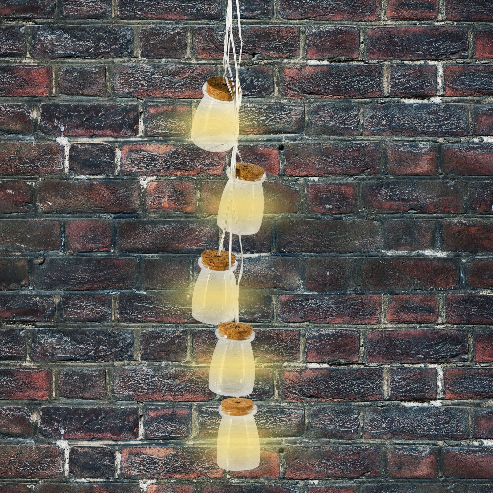 Set Of 5 Vintage Mini Bottle Jar Indoor String Lights 15 Warm White LED Bulbs eBay