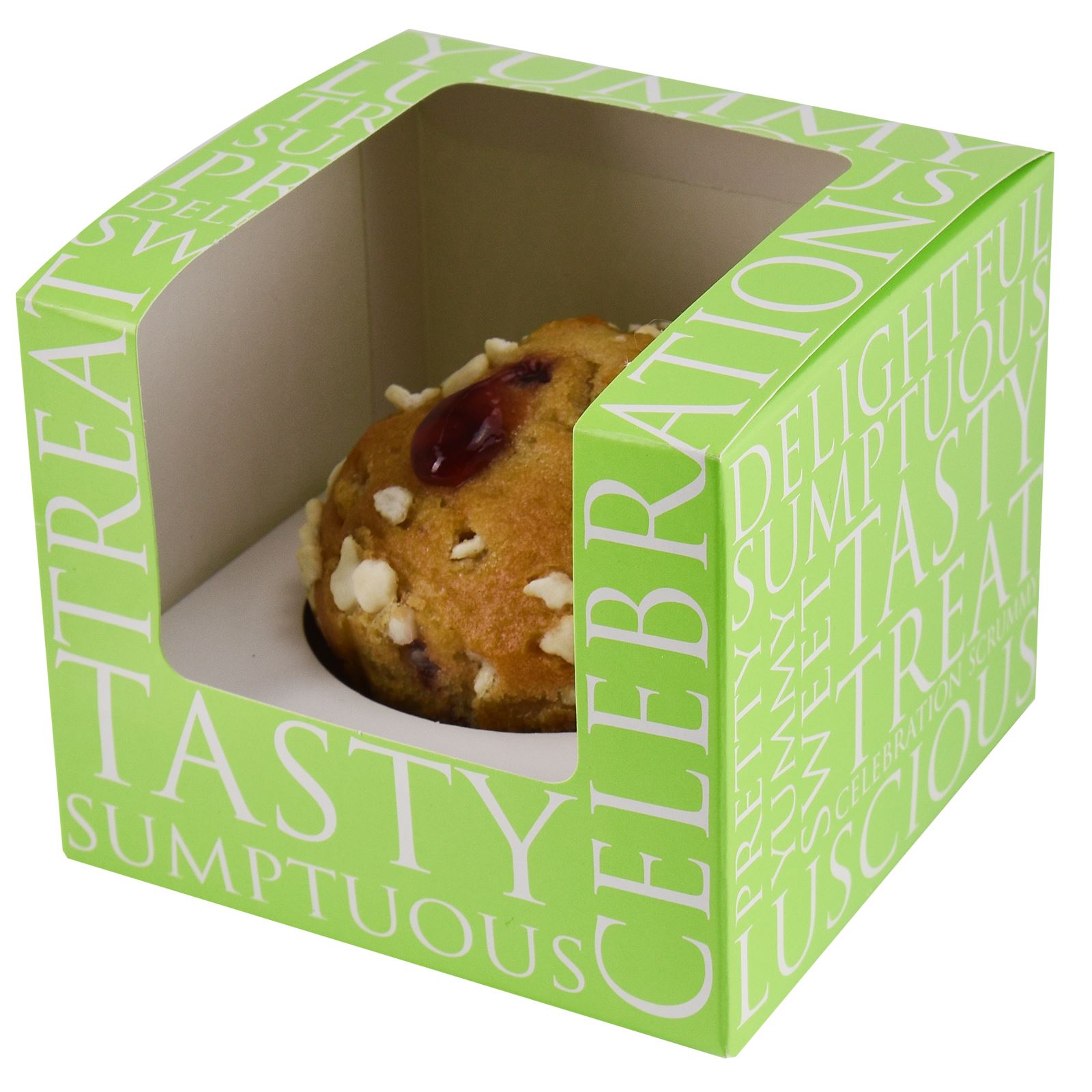 Single Cupcake Display Boxes Clear Acetate Windows Removable Inserts Cake Holder eBay