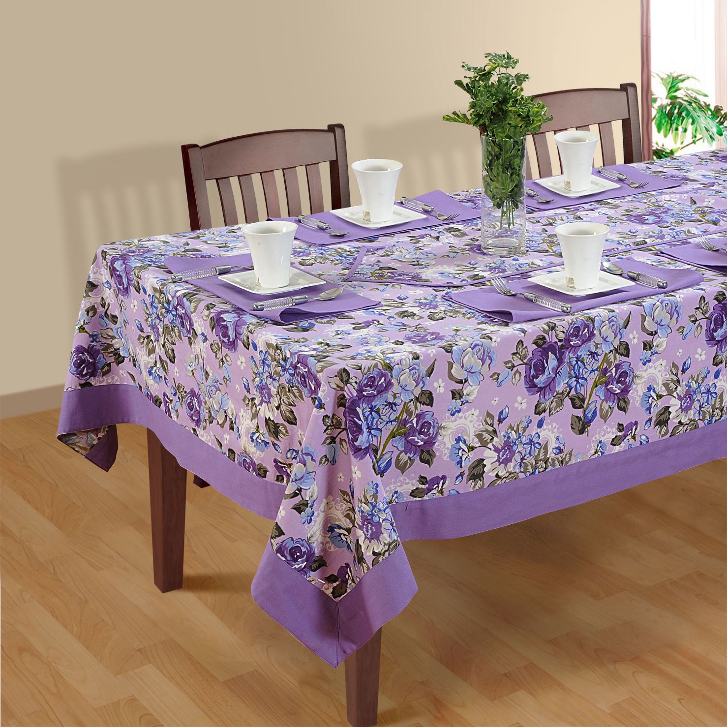 Table Linen Dining 6 Seater Kitchen Dinner Party Table Cloth Napkins Set