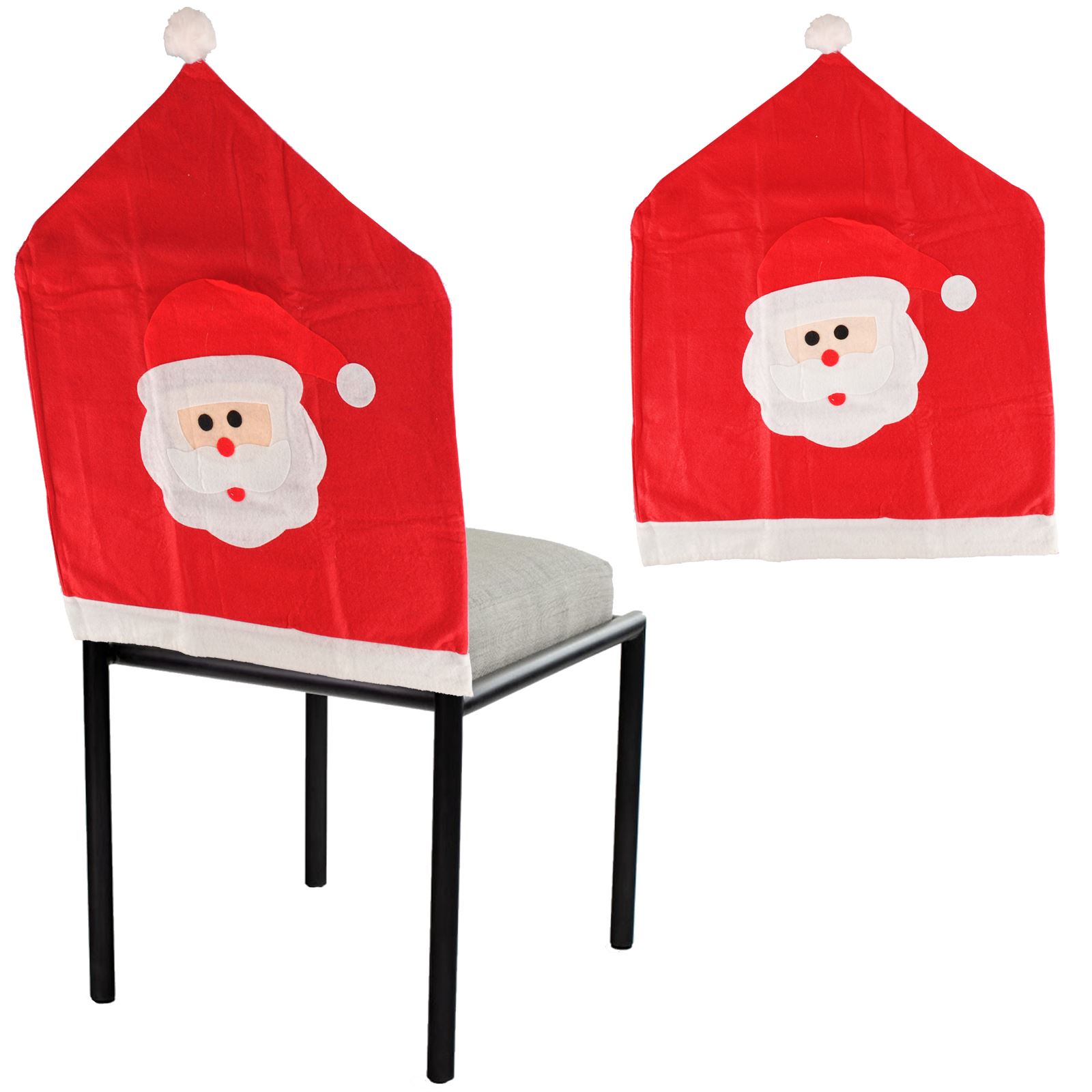 christmas santa face bobble hat felt dining chair cover christmas santa face bobble hat felt dining chair cover