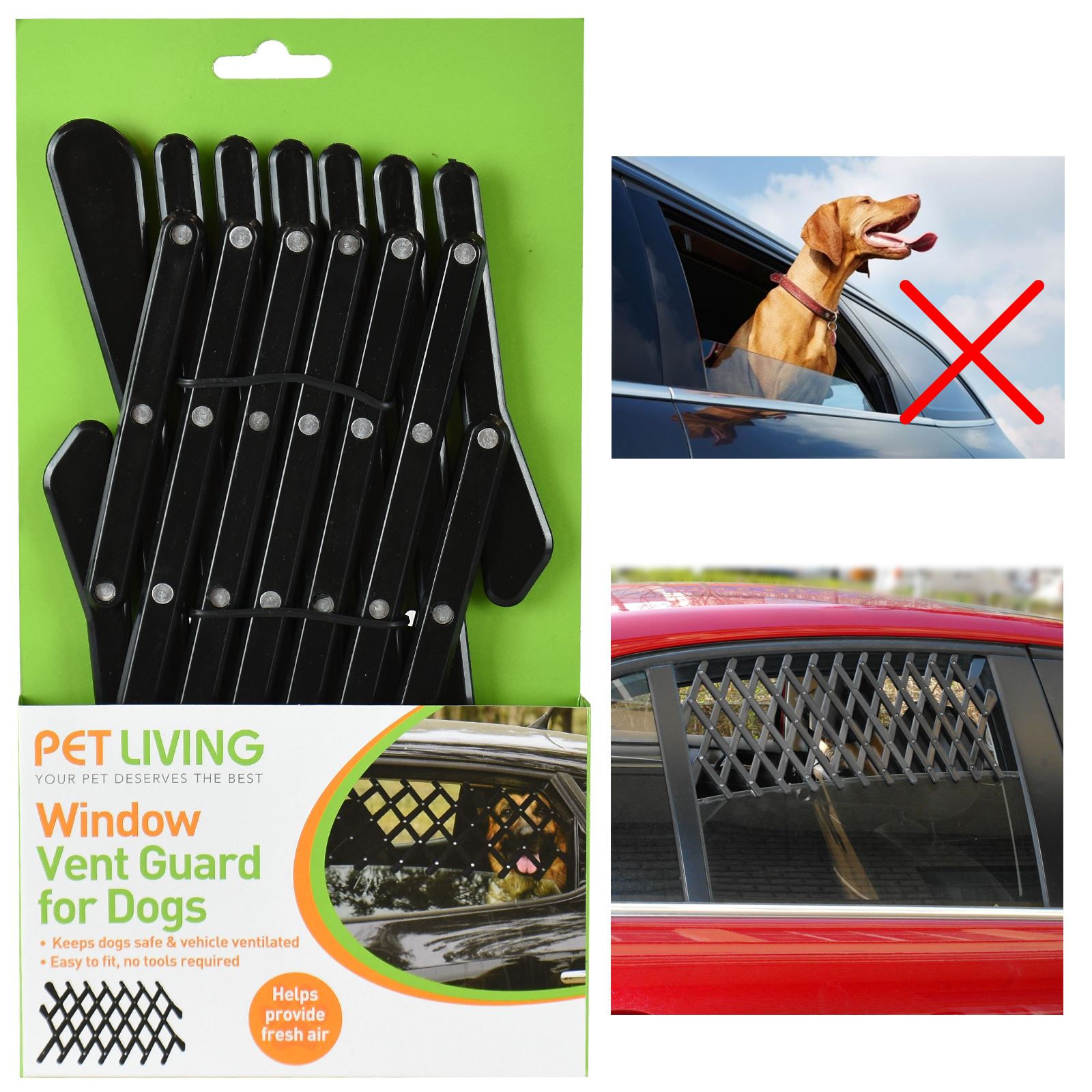 Universal Pet Car Window Vent Safe Guard For Dog Puppy Protection