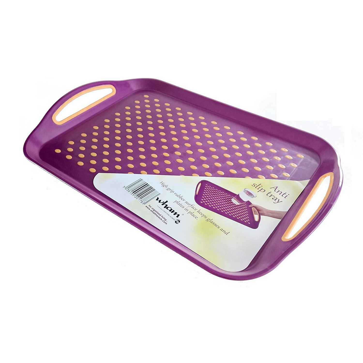 AntiSlip Plastic Serving Trays Rectangular Non Slip Drink Dinner Lap