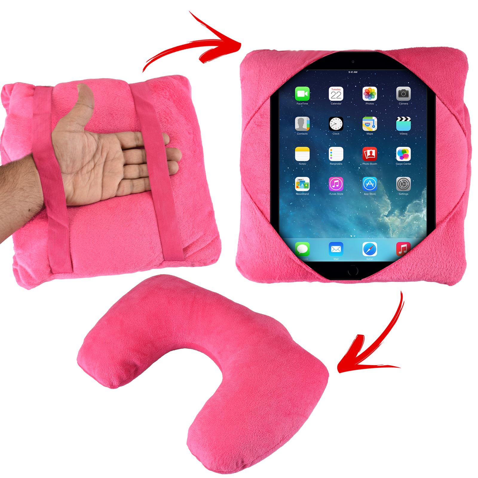 3 In 1 Multifunctional Travel Neck Pillow Cushion Ipad Tablet Holder
