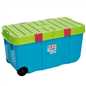 Details about 100L Plastic Storage Box Tough Cart Container 2 Wheels 
