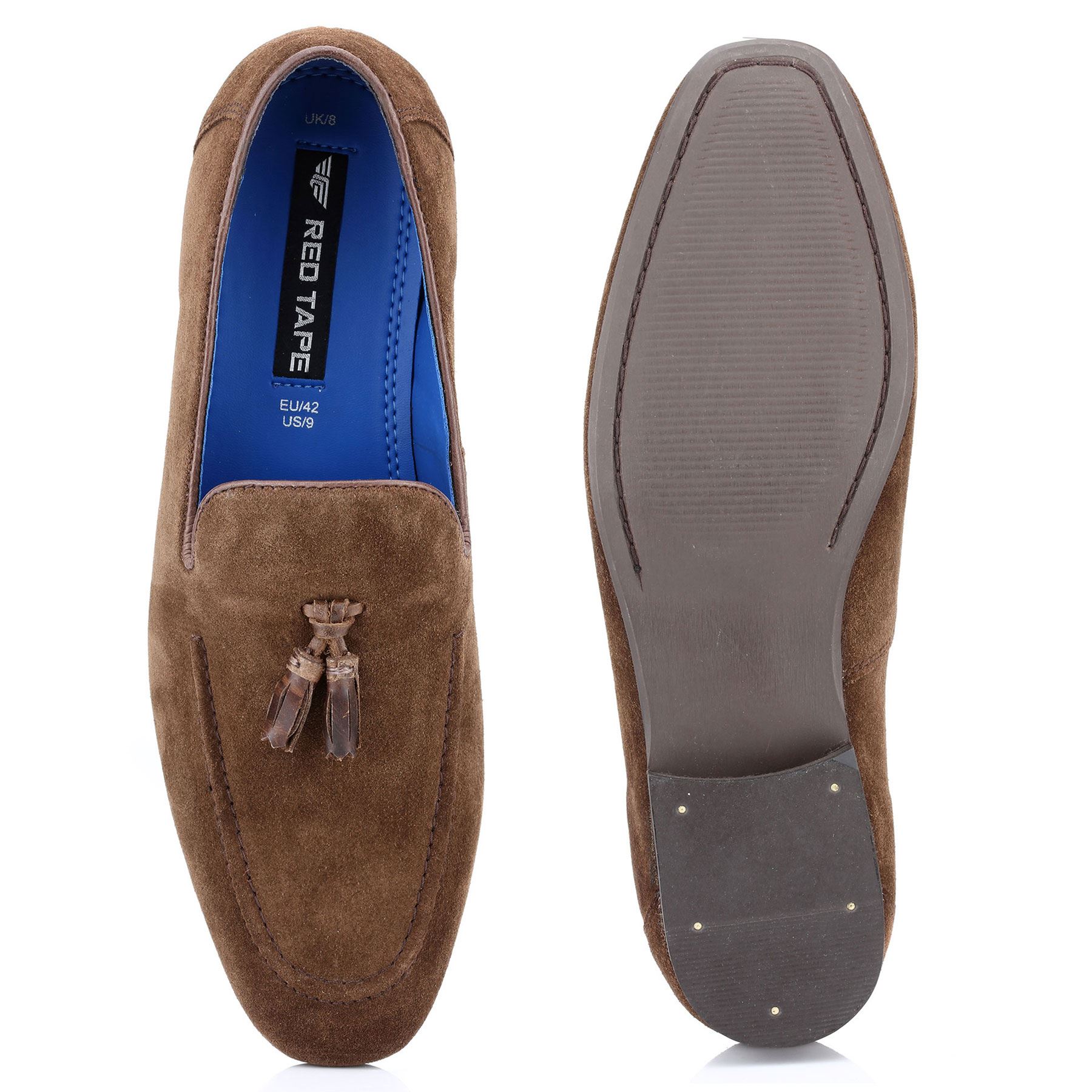 Red Tape Apsley Mens Suede Leather Tassel Slip On Loafers MOD Shoes