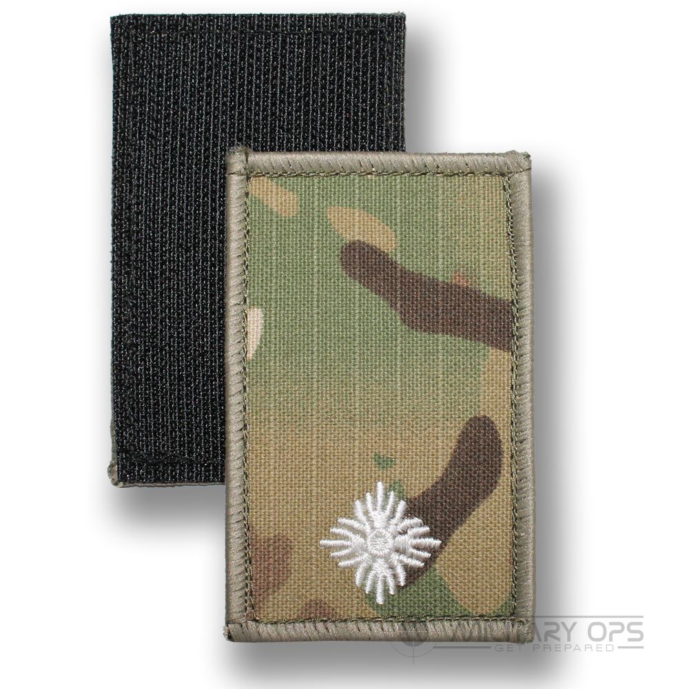 BRITISH MTP MULTICAM 2ND LIEUTENANT 2LT UBACS VELCRO RANK PATCH SLIDE