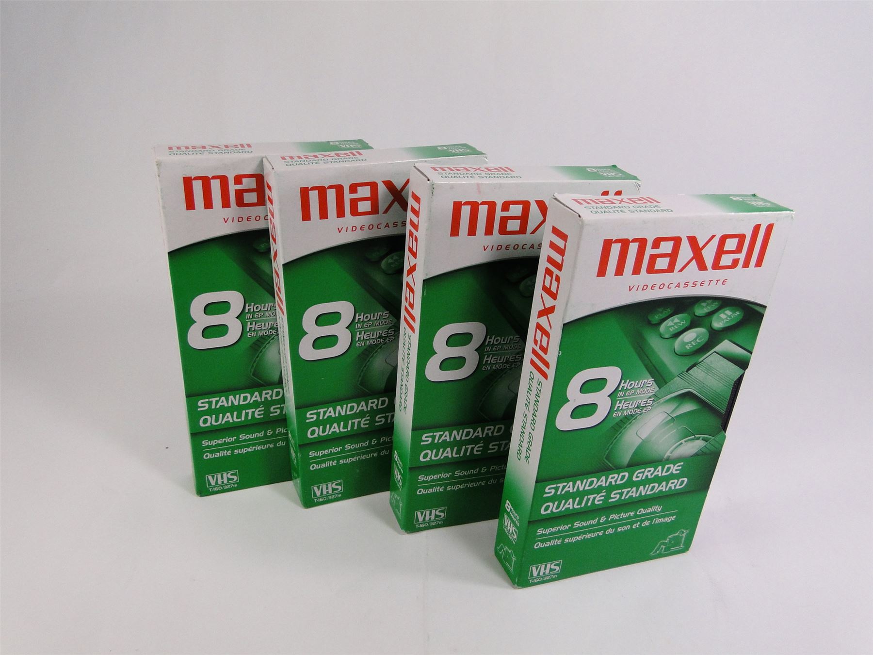 Maxell Video Cassette 8 Hour Blank VHS Tape,Stand. Grade,Wholesale Lot,Set of 4 eBay