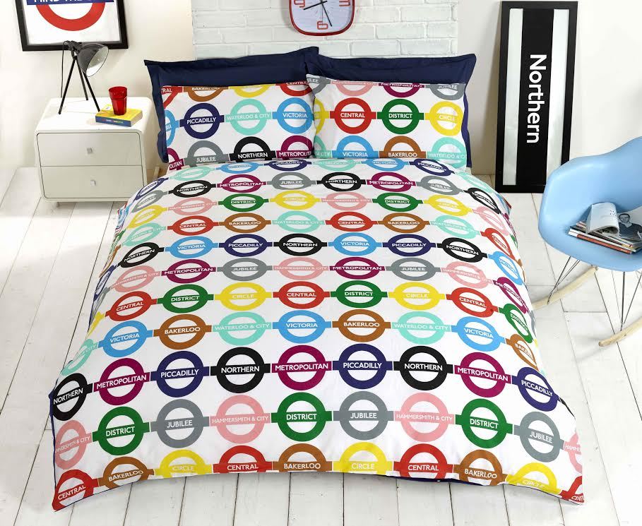 London Underground Bedding Duvet Cover Tube Map UK Reversible Single