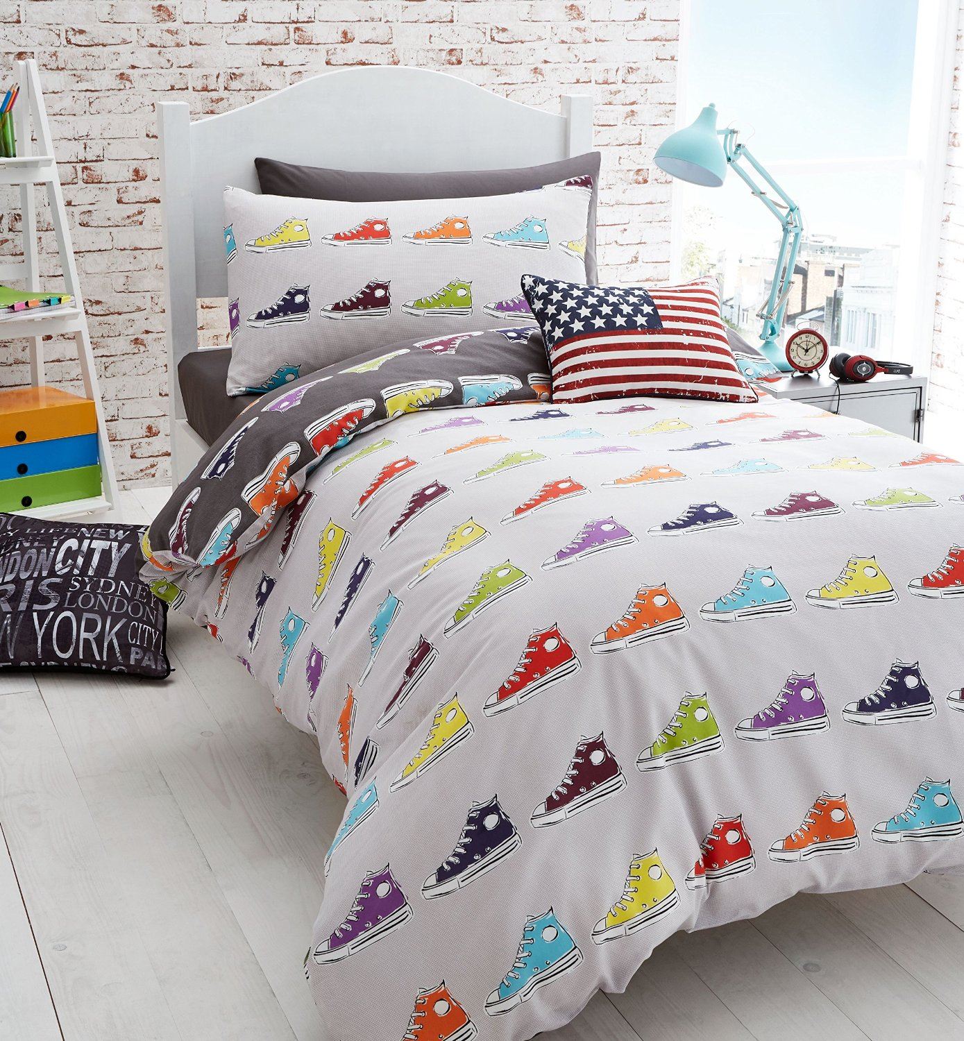 Sneakers Shoes Bedding Trainers Duvet Cover Teenager Bedroom Funky Bright Design