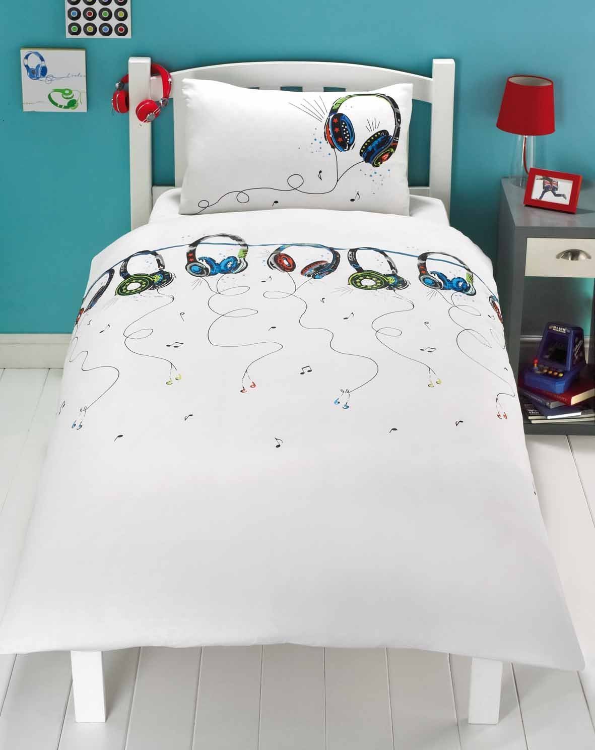 Boys Single Bedding Age 3 To 13 Duvet Cover Fun Bright Designs 135cm x