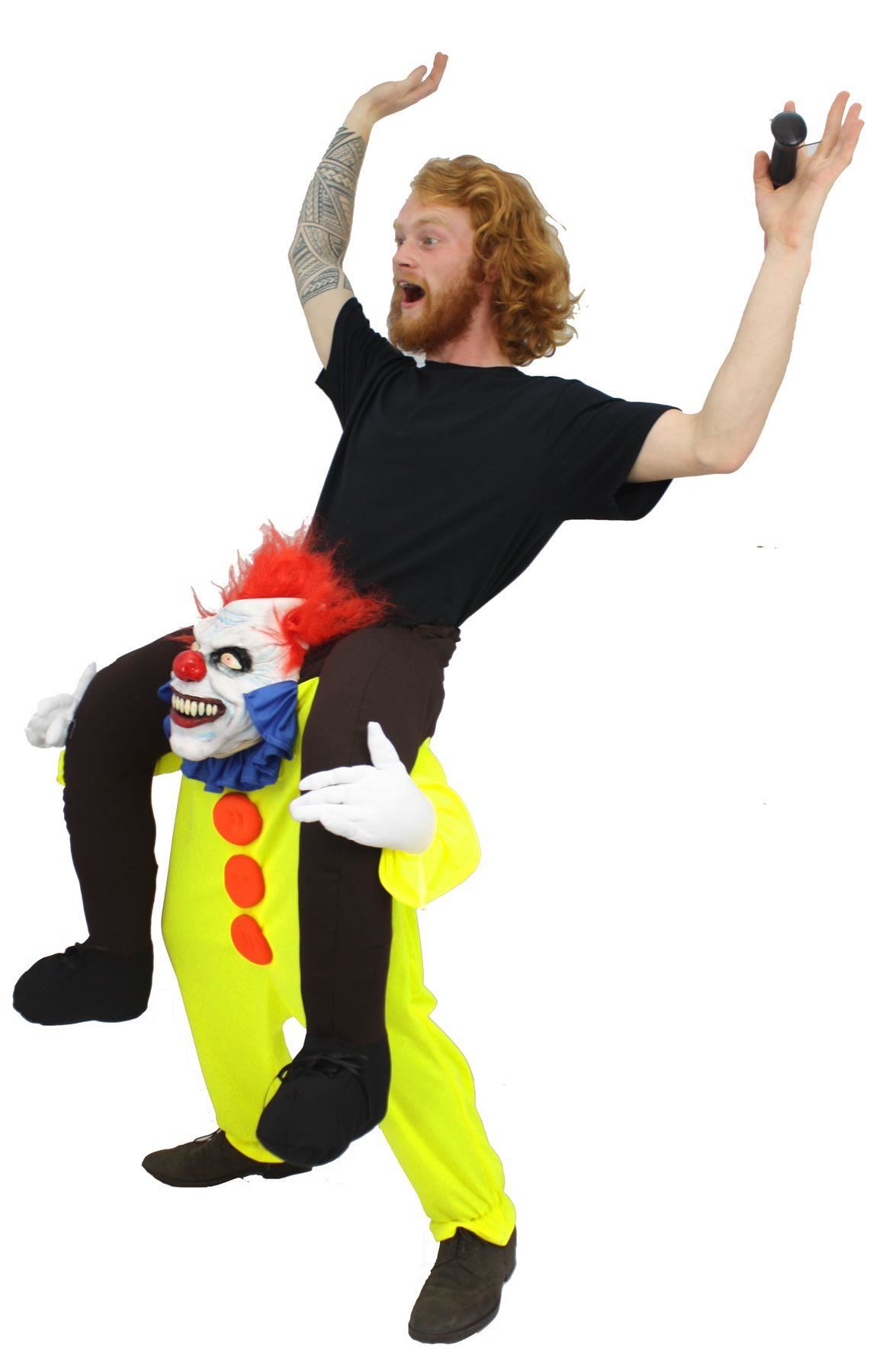 Piggy Back Fancy Dress Adults Pennywise IT Clown Halloween Costume eBay