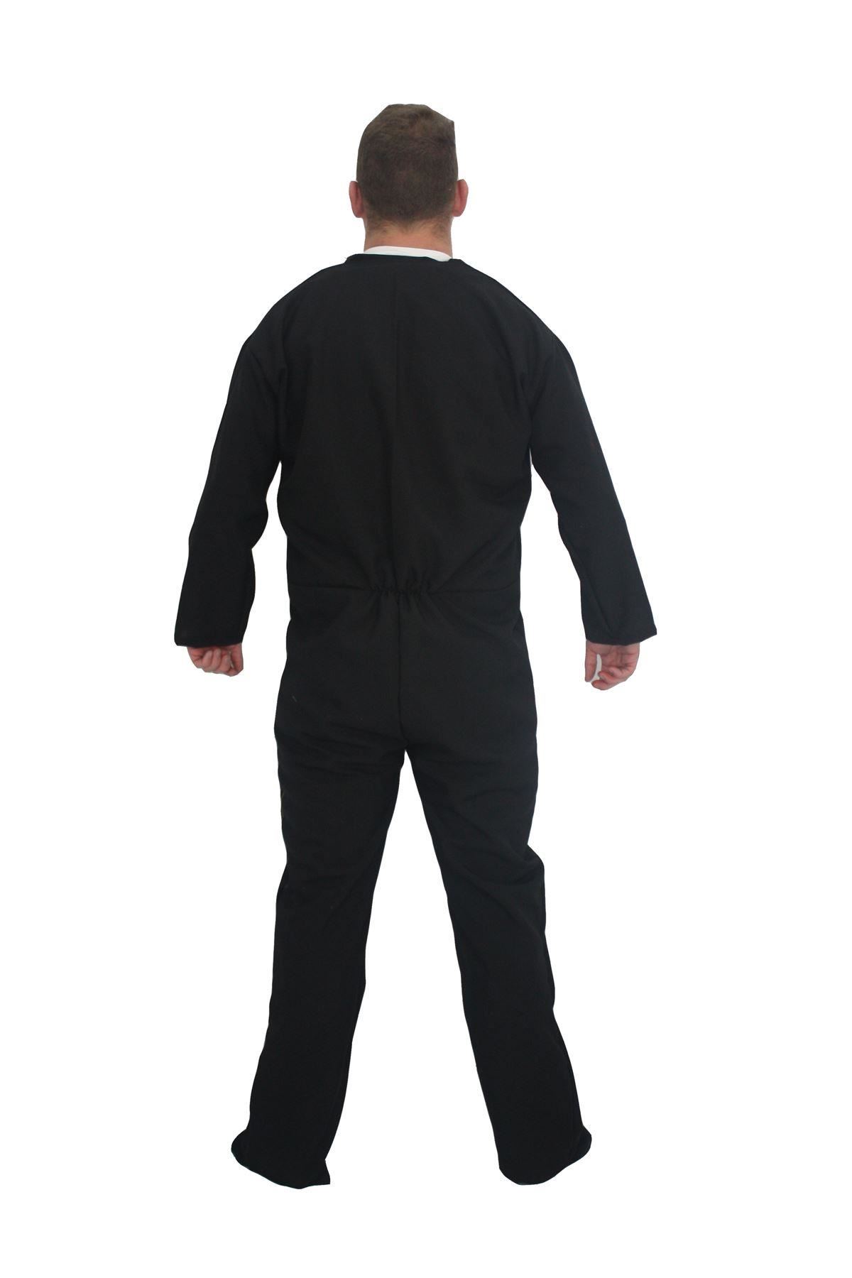 Adults Black Plain Overalls Mechanic Boilersuit Fancy Dress eBay