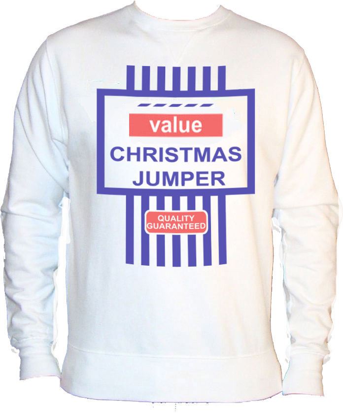 Grey/White Tesco's Value Christmas Jumper Tesco Black Friday Sweatshirt