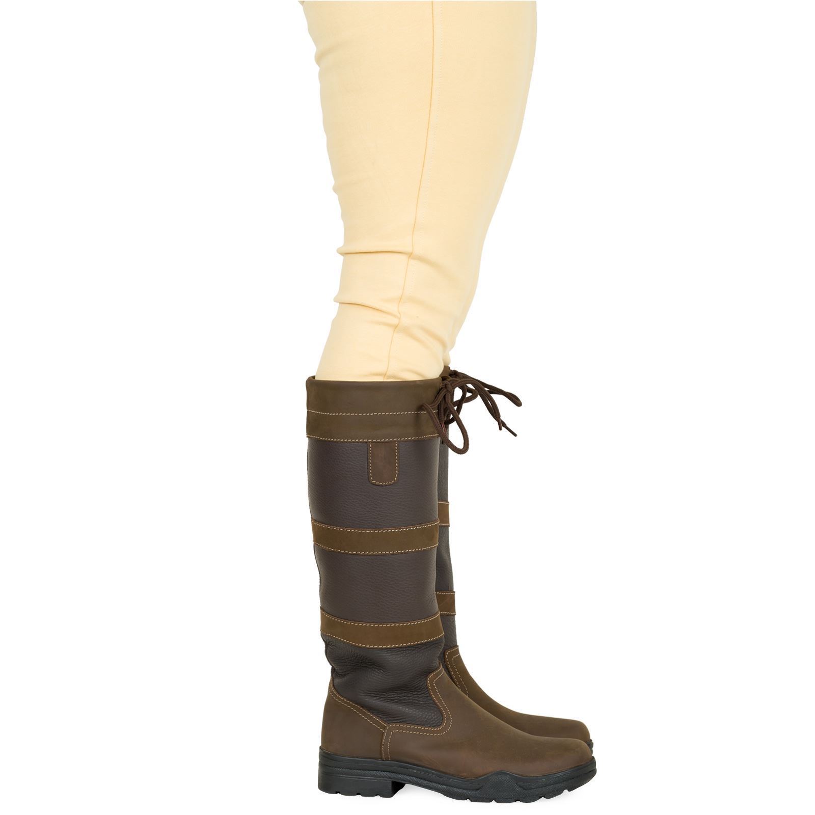 Adults Saxon Leather Water Resistant Walking Horse Riding Country Boot