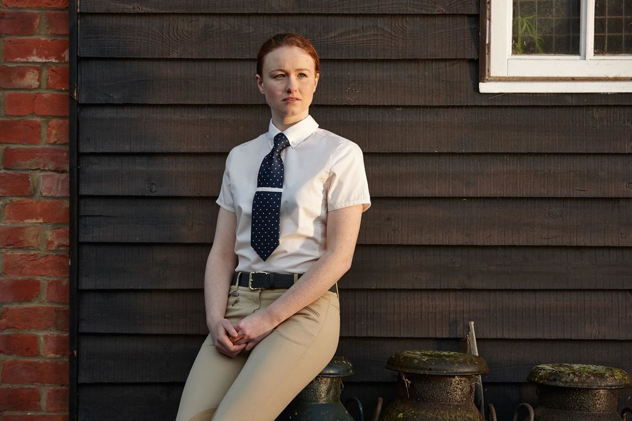 Dublin Penwood Ladies Horse Riding Show Jumping Competiton Shirt With Tie Keeper