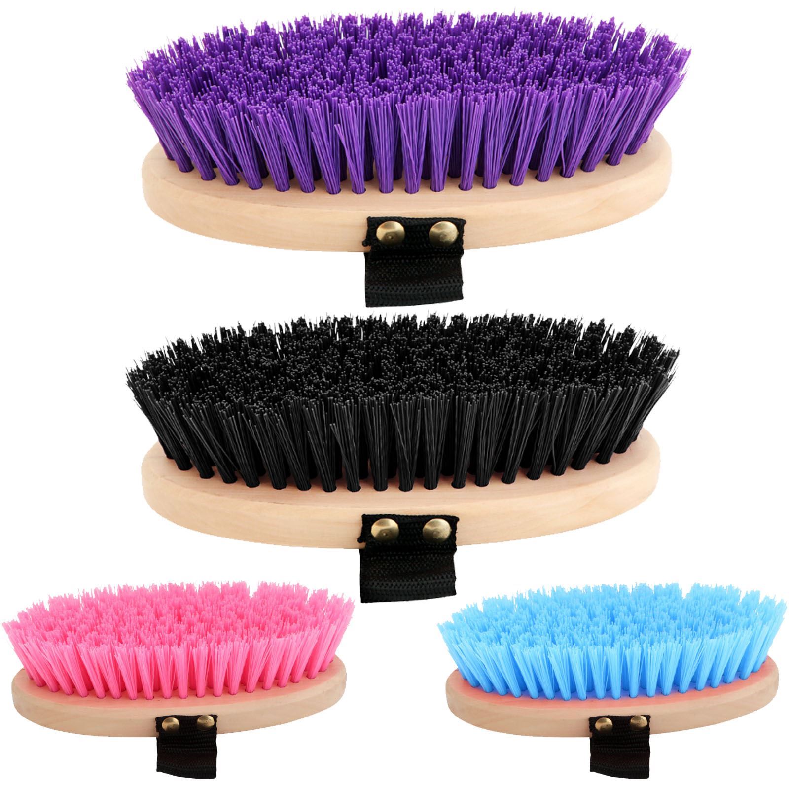 Horka Equestrian Wood Hard Body Brush Horse Calming Sweat Removing