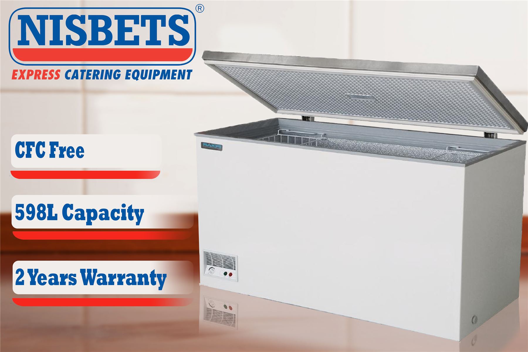 Polar Chest Freezer 598Ltr Stainless Steel Refrigerant Restaurants