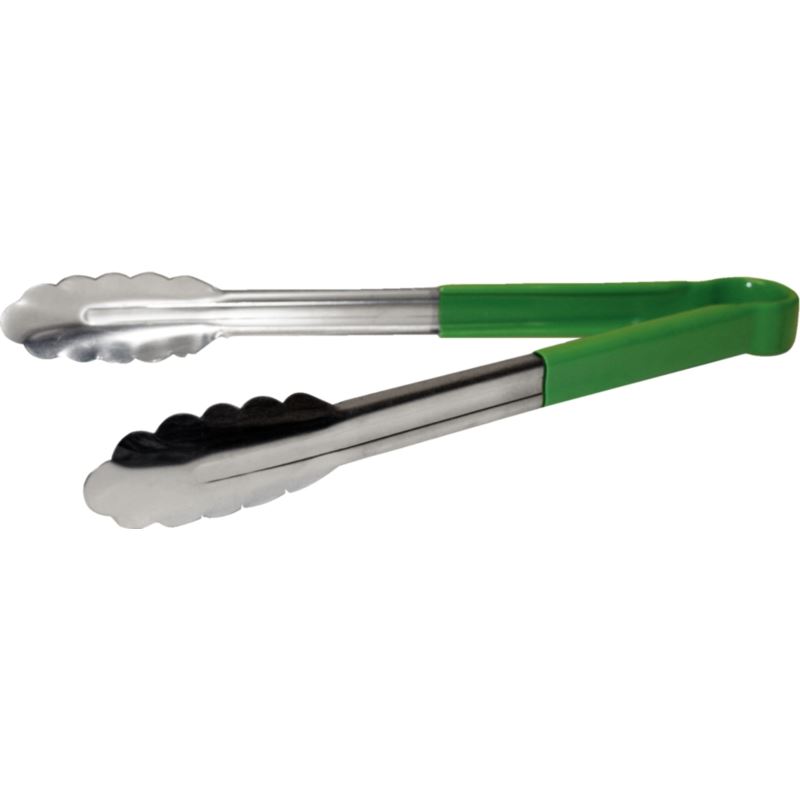 Vogue Colour Coded Green Serving Tongs Kitchen Food Preparation Utensils