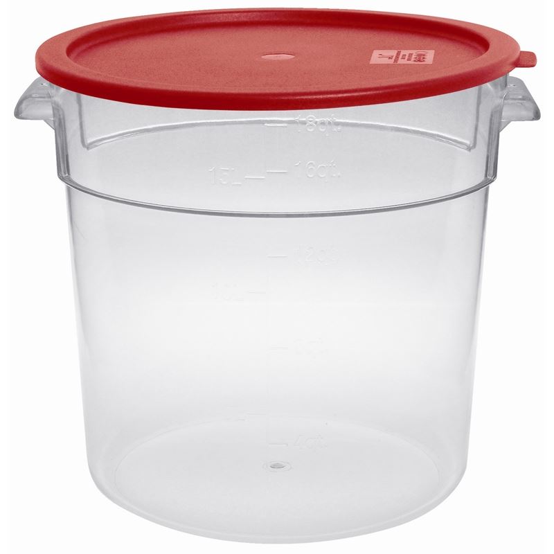 Vogue Round Storage Container 15Ltr Clear Measuring Food Freezer Tubs
