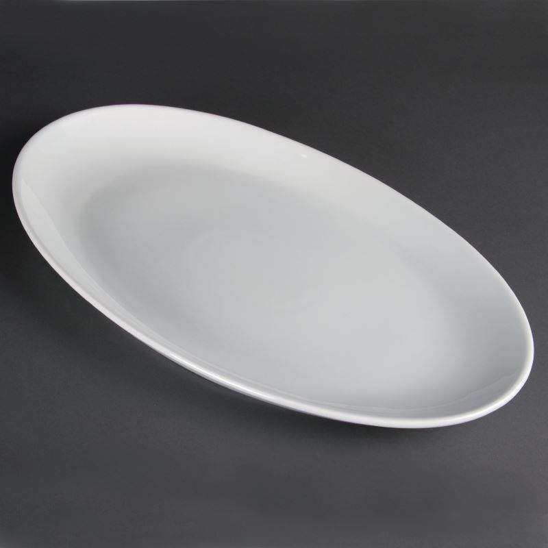 Olympia French Deep Oval Service Plates 500mm Porcelain White eBay