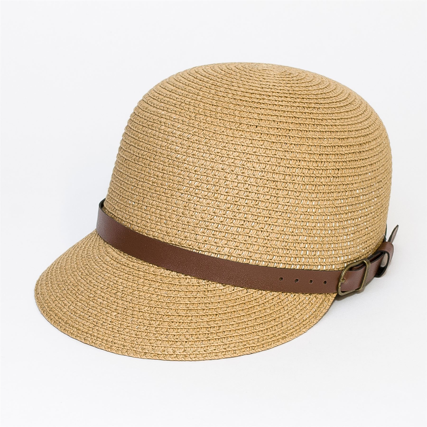 Plain Ladies Women Woven Baseball Hat Cap With Leather Belt Band New eBay