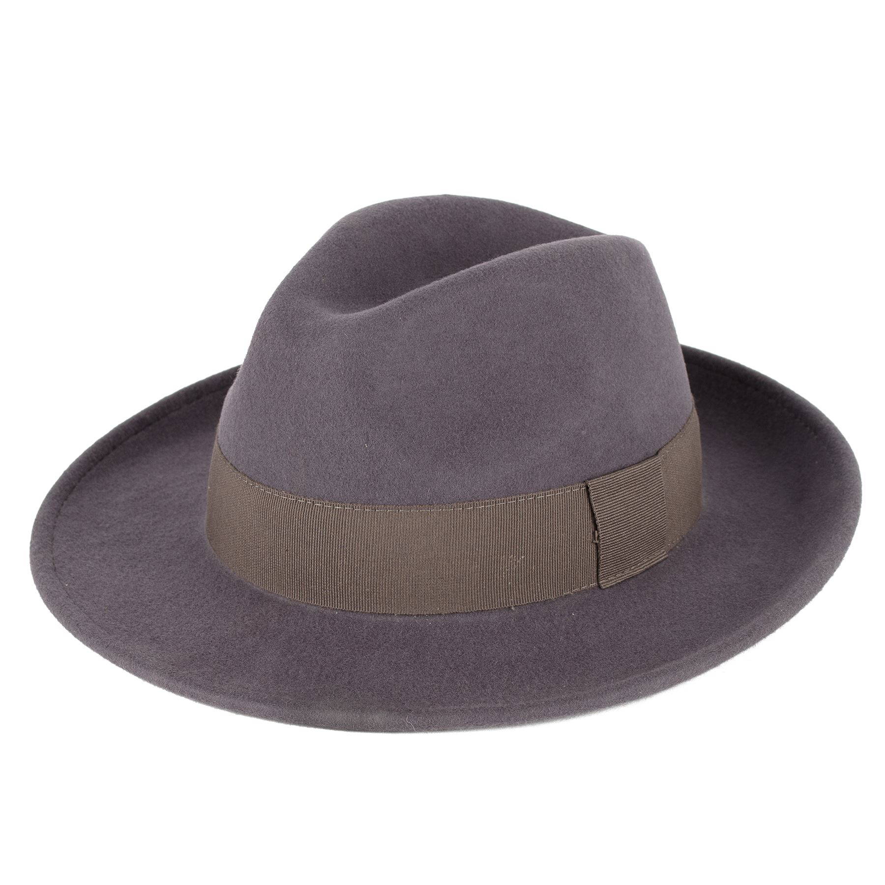 Men's Ladies Made In Italy 100 Wool Felt Fedora Hat Waterproof & Crushable