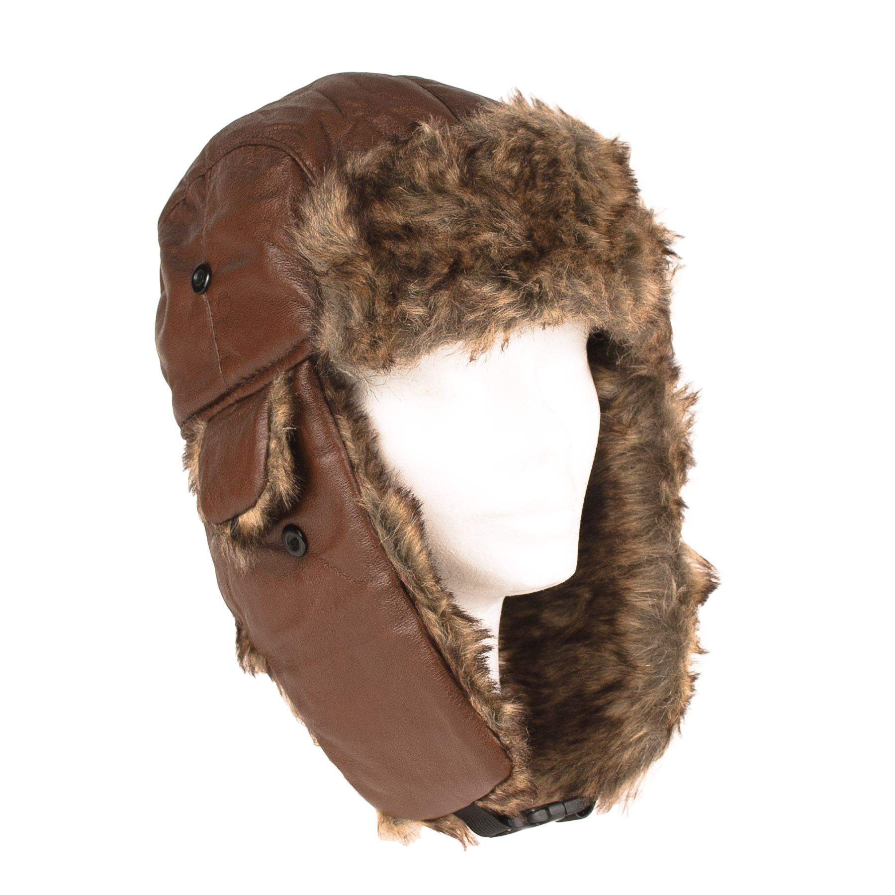 Mens Ladies Trapper Aviator Plain Russian Ushanka Winter Hat with Ear