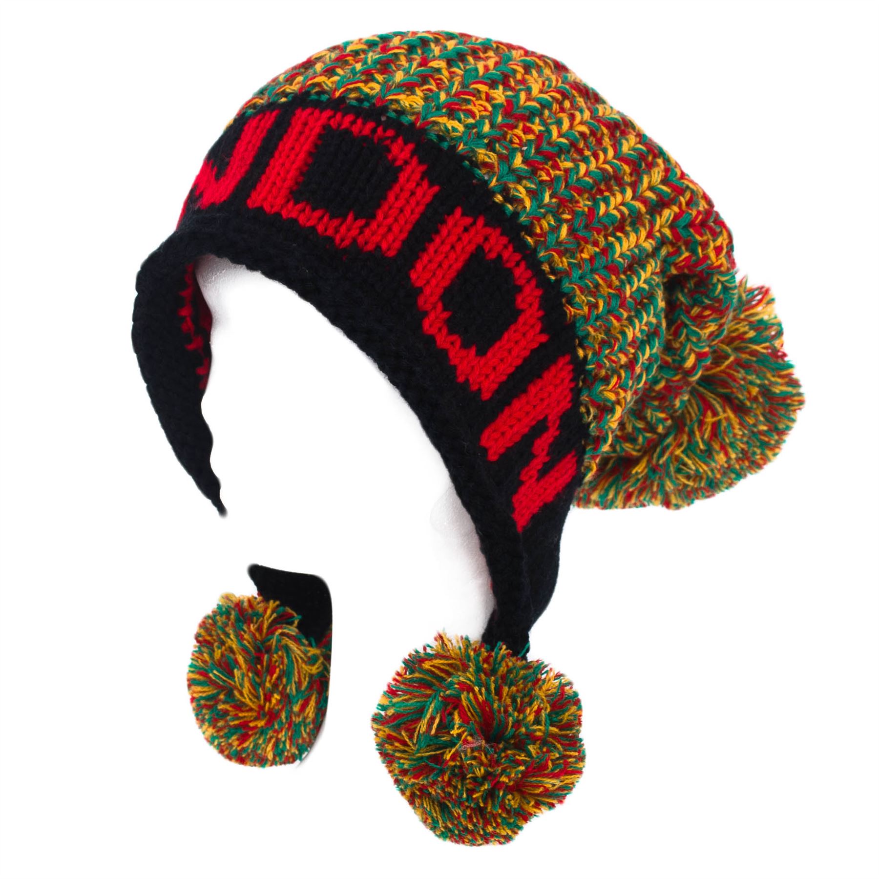 Mens Ladies Ski Crochet Warm Winter Knitted Slouch Beanie Bobble Hat