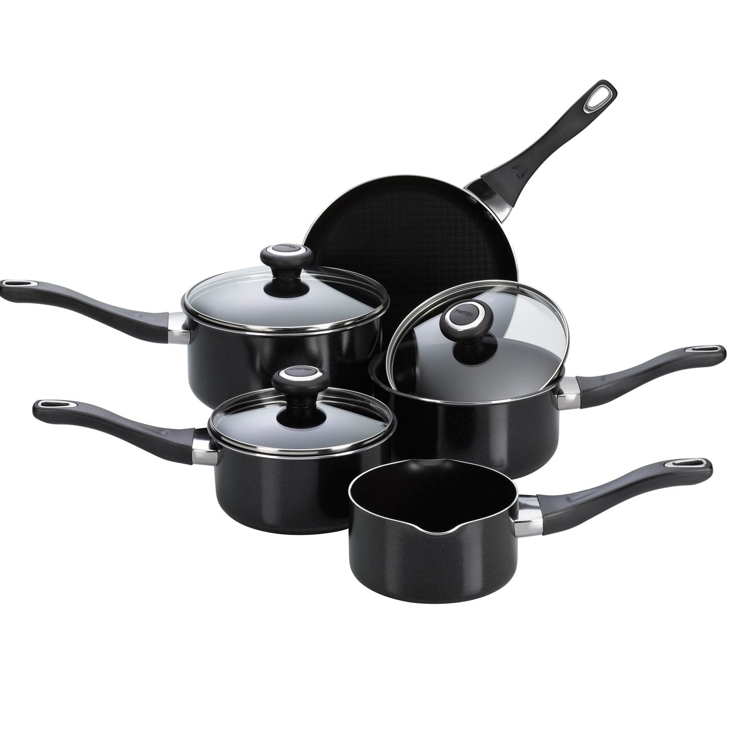 Prestige 5 Piece Saucepan Milkpan Frying Fry Pan Cookset Cookware Set