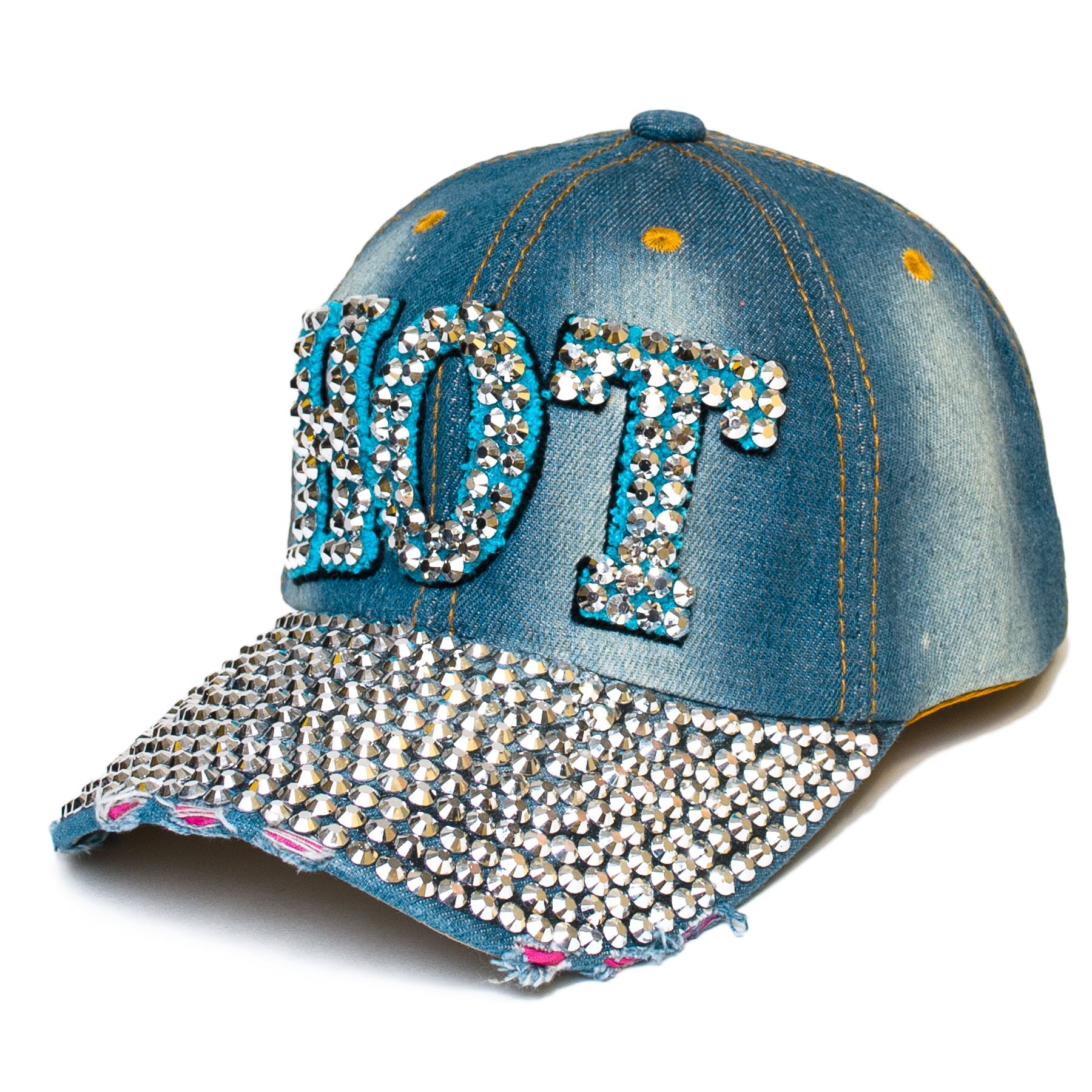 Denim Baseball Cap With Rhinestones eBay