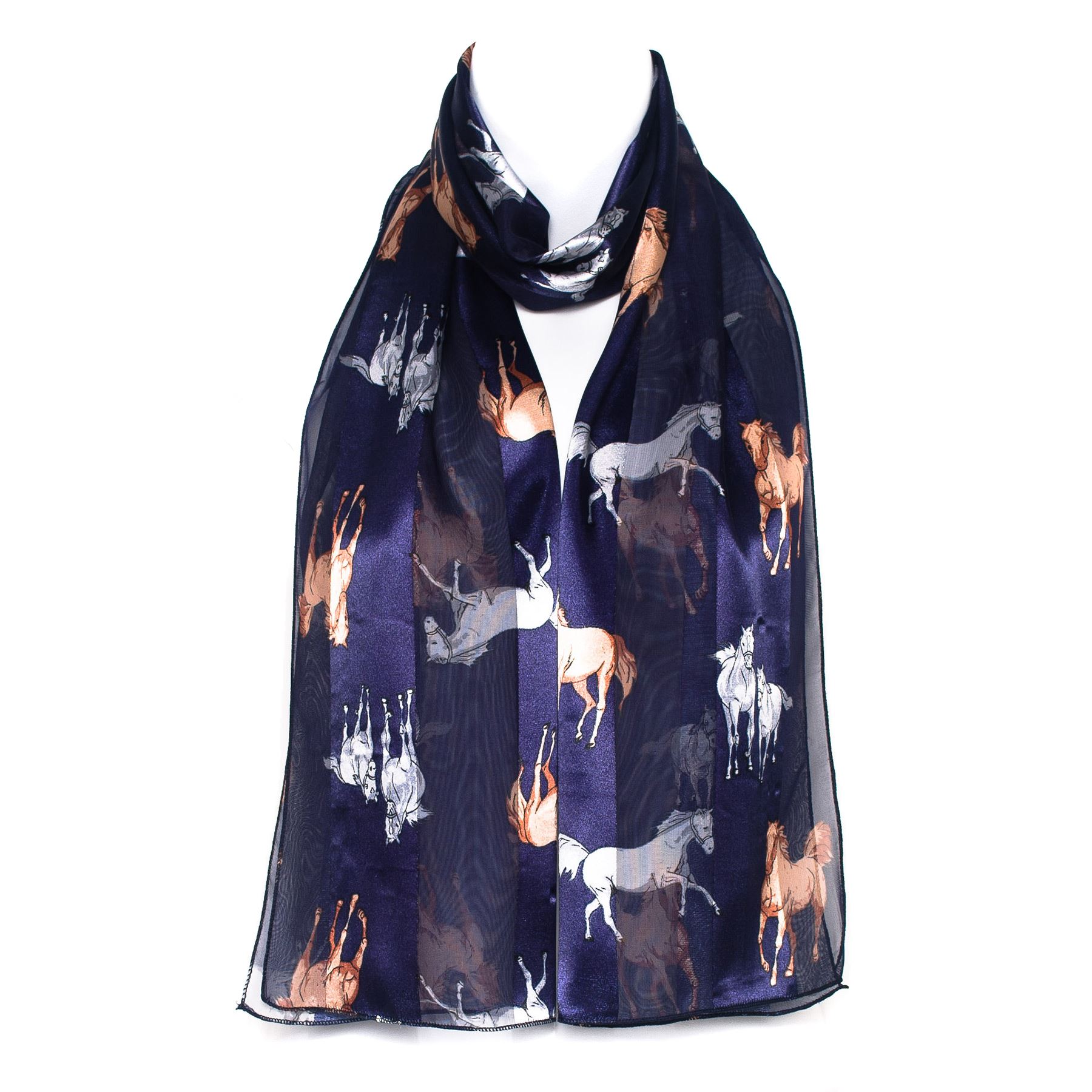 Women Lady Animal Horse Print Neck Shawl Stole Wrap Scarf Ladies