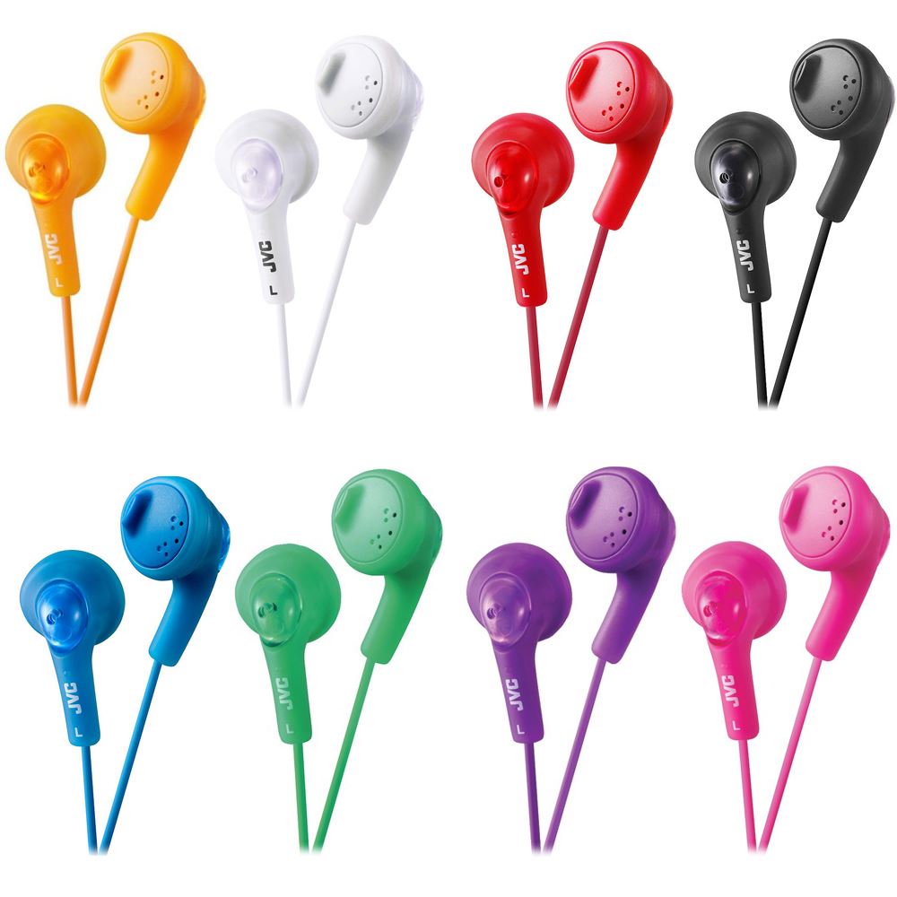 JVC HAF160 Black Gumy Bass Boost Stereo Earbud Headphones Earphones New