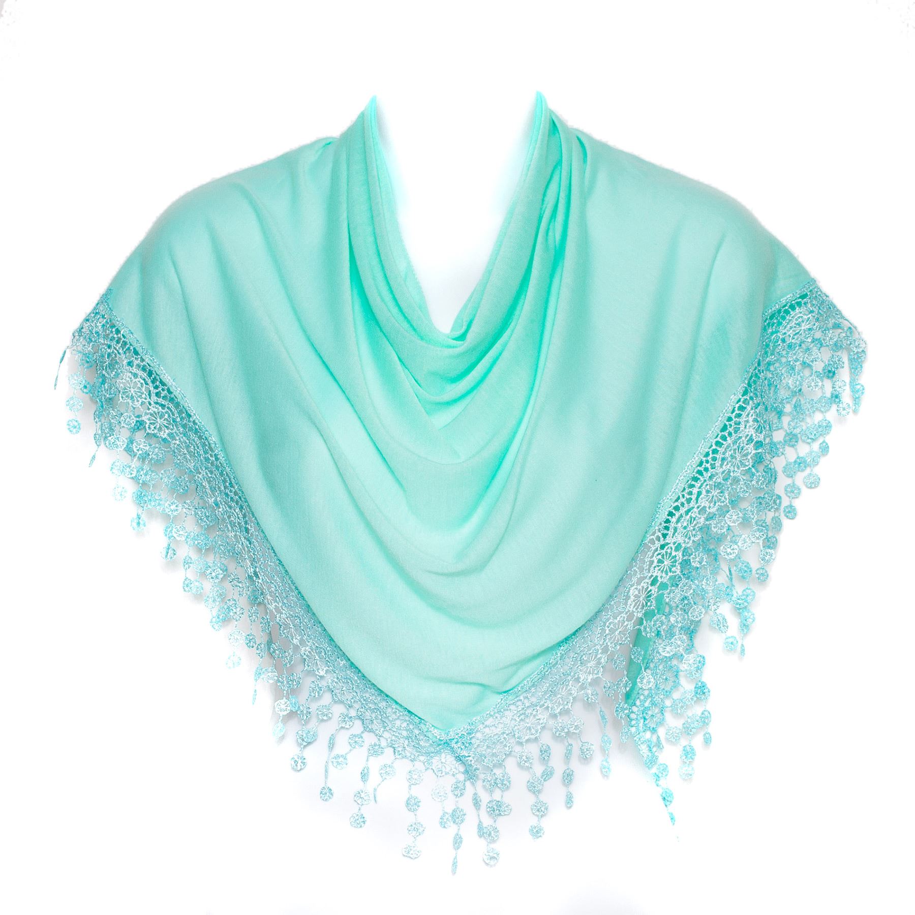Plain Women Lady Chandelier Lace Fringed Shawl Stole Wrap Scarf Ladies