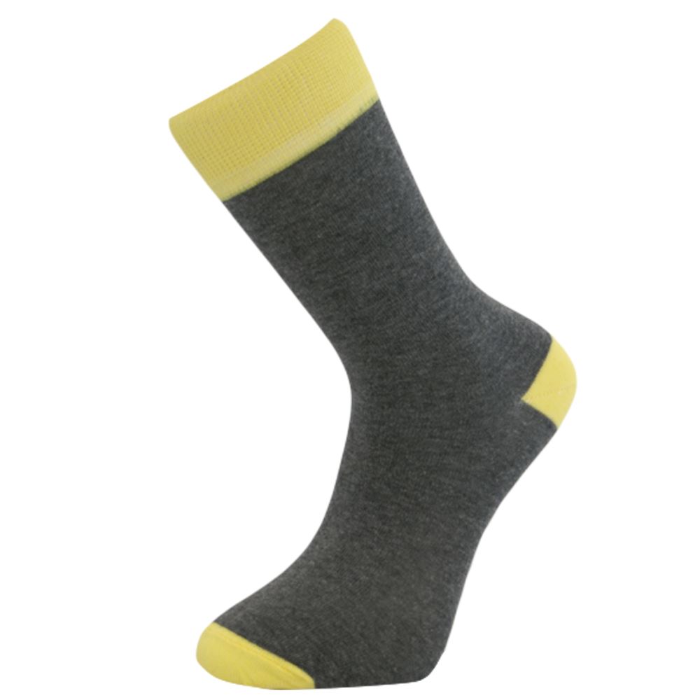 Mens Comfortable Cotton Ankle Socks Grey With Colored Band/Heel/Toe New